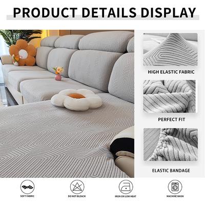 Sofa Seat Cushion Coverastic Thick L-Shape Corner Armchair Sofa Cover Slipcover Furniture Protector For Living Room