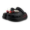 Crocs Crush Clog EVA Classic Crush ZY Zhiyu Cherry Fashion and Versatile Hole Shoes Unisex Black and Red