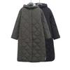 Womens Long Quilted Hooded Cotton Coat Winter Warm Outerwear Black Gray Size XS S M L