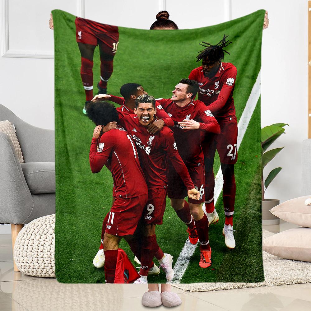 Liverpool Football Club Deken Warm Decor Geweldig Voor Kantoorstoel Bed Picknicks Vier Seizoenen Universeel Digitale Print