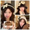 Hollow Out Flower Weave Cap Korean Style Bowknot Beanies Hat Crochet Flower Knitted Hat  Girls