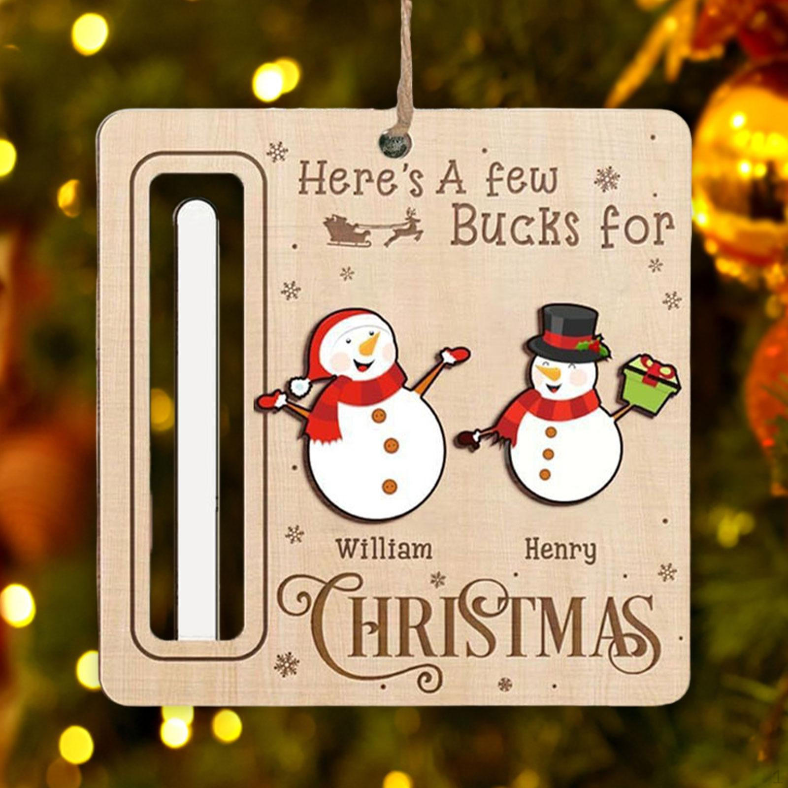 

Рождественский держатель денег, украшение для подарков, наличные 10x10 см, аксессуары, деревянный материал, ручная работа, праздник 2 Snowmen