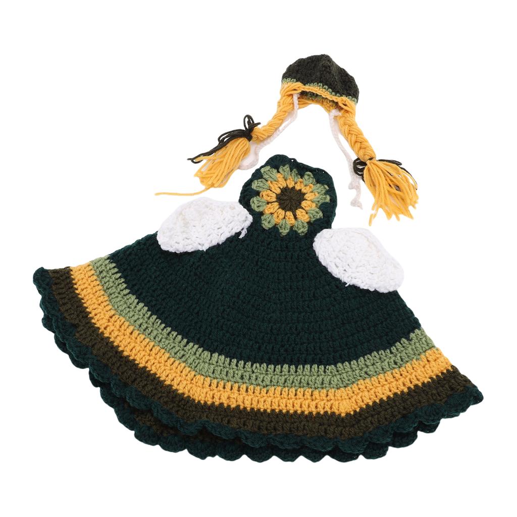 Fall Porch Goose Outfits Hand Woven Goose Costume For Outdoor Lawn Garden Courtyard Yellow Green