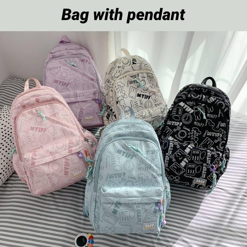 2023 New Cute Graffiti Backpack For Girls High Capacity Nylon Material