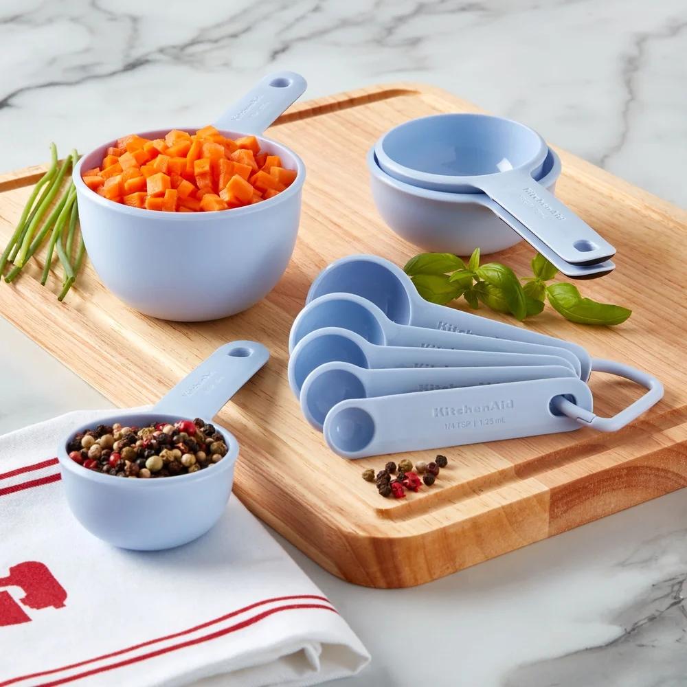9 Piece Measuring Cups Spoons Set Dishwasher Safe Soft Grip Accurate Measurement Tools Wet Dry Ingredients Kitchen Essentials