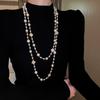 Irregular Long Pearl Necklace French Light Luxury Temperament Sweater Chain Niche Simple High Sense Necklace Women
