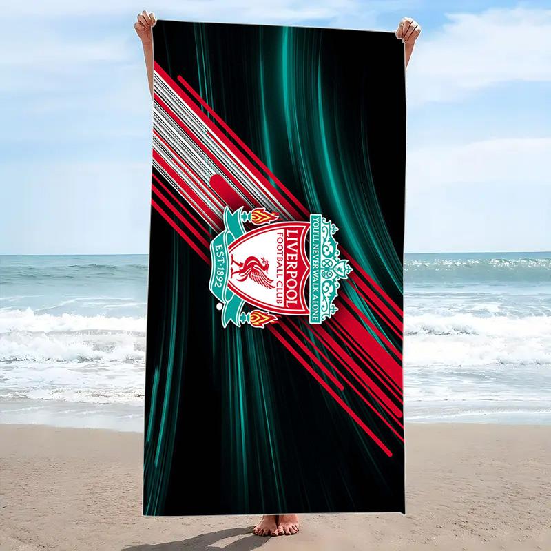 Liverpool Football Club Print Beach Towel, Large Soft Quick Dry Towel for Beach Camping Swimming