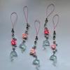 Whimsical Dolphin Egg Flower Key Ring Handcrafted Beaded Resin Charm Pendant For Backpack Zippers Decoration