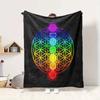 Chakra Balance Flannel Blanket Throw Blanket Soft Warm Sofa Bed Camping Car home Decor Unique Christmas Gift C9302631