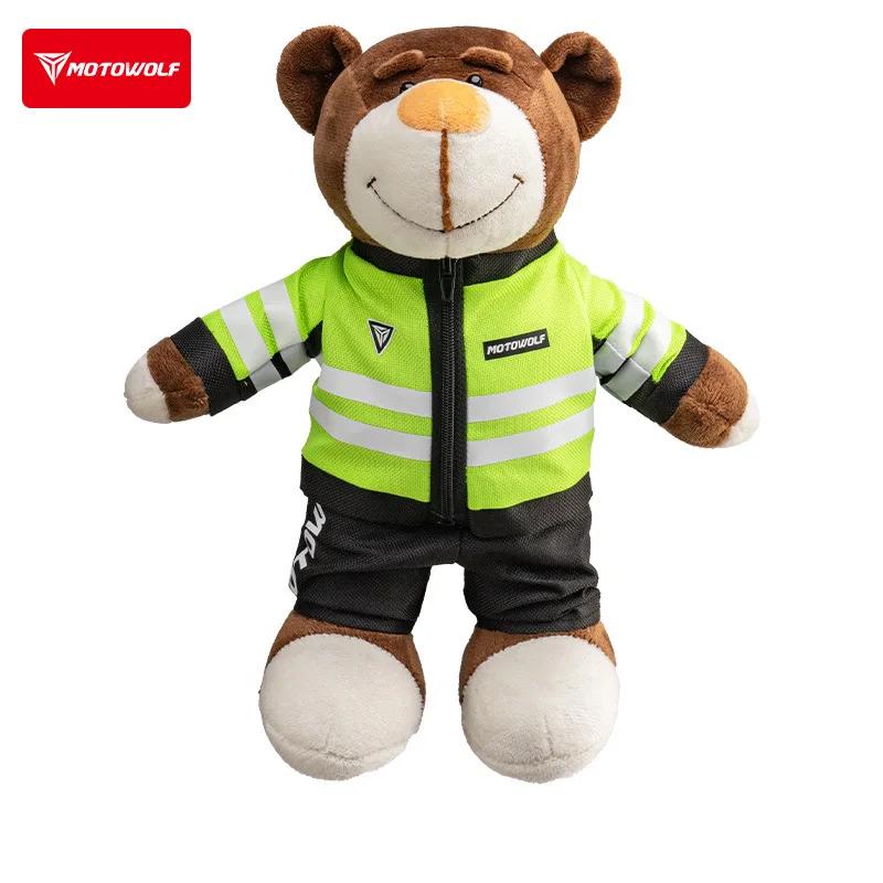 2025 New Motorcycle Decoration Bear Doll Pendant Cute Cartoon Motorcycle Bear Doll Car Trunk Accessories Motorcycle Bear