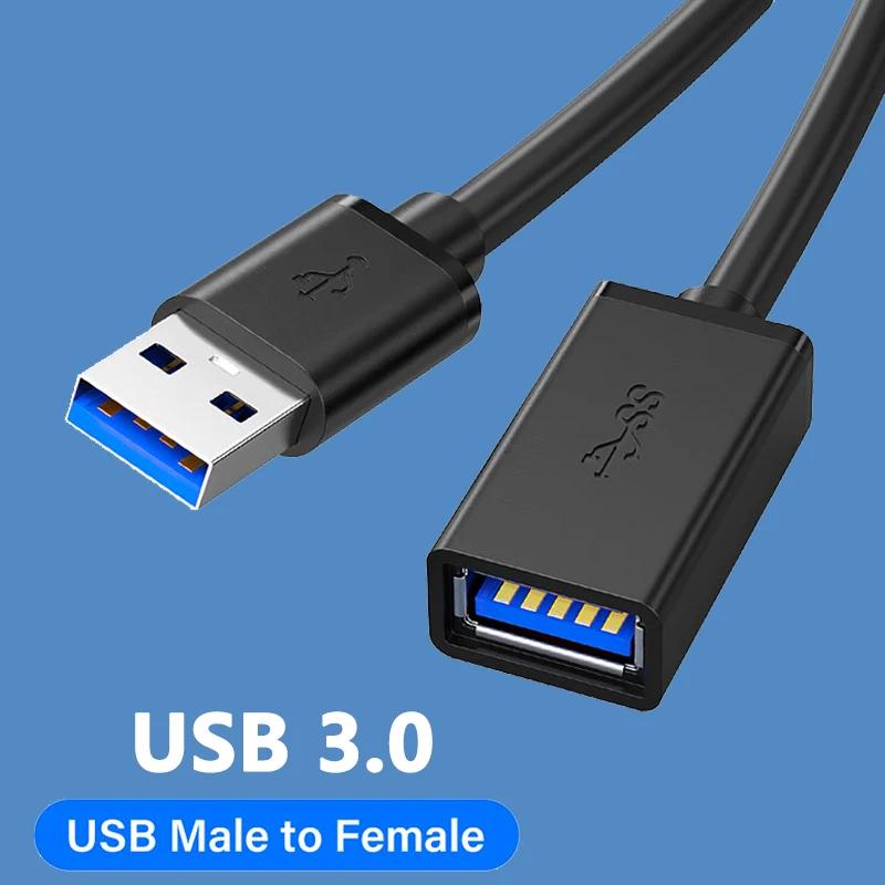 

USB 3.0 USB удлинитель папа-мама высокоскоростной 5 Гбит/с удлинитель для передачи данных для Smart TV PS4 Xbox SSD ПК клавиатура мышь удлинитель 0.5m чёрный