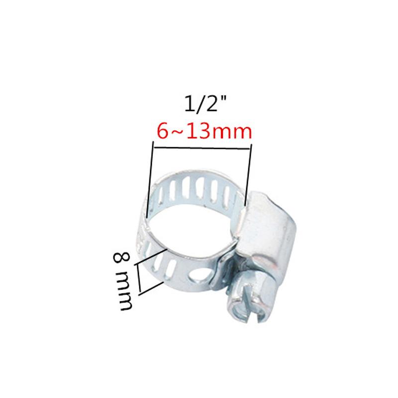 

20pcs Iron Drive Hose Clamp 1/2 5/8 3/4 Pipe Connection Fastening Clips Adjustable Tube Line Fixed Fasterner Buckles
