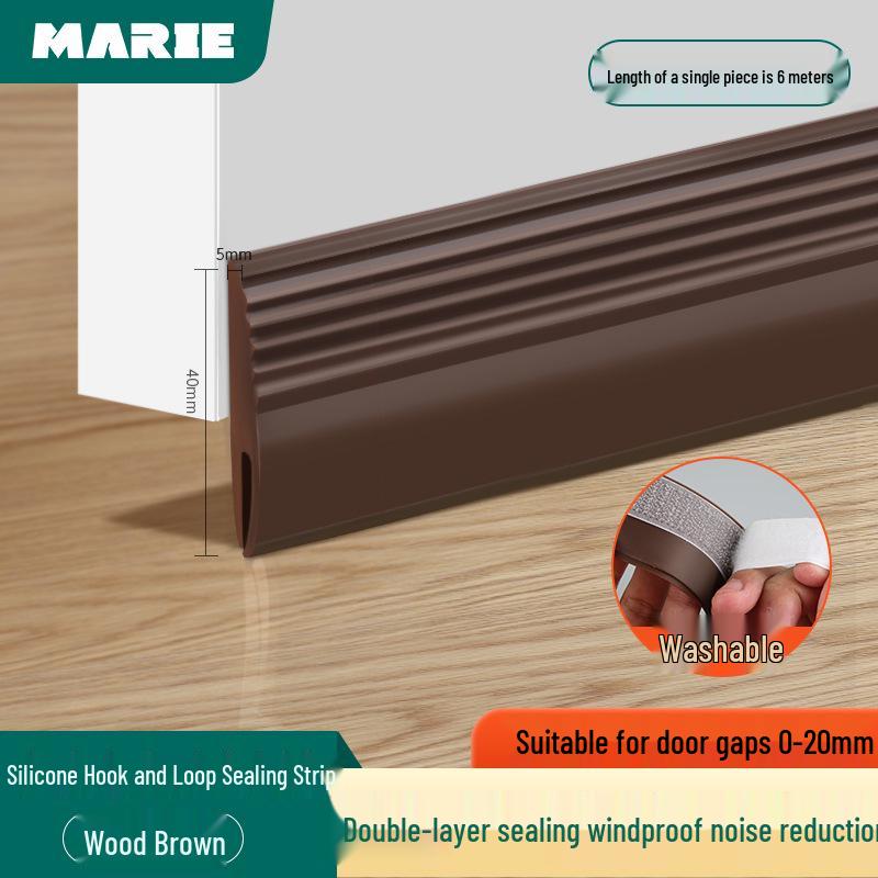 Silicone Door Draft and Soundproofing Strip - Windproof, Theft-Resistant, Bottom Gap Sealer for Entrance Doors.