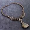 Golden Rutile, Moonstone Handmade Copper Wire Wrap Jewelry Necklace 18" E1j06