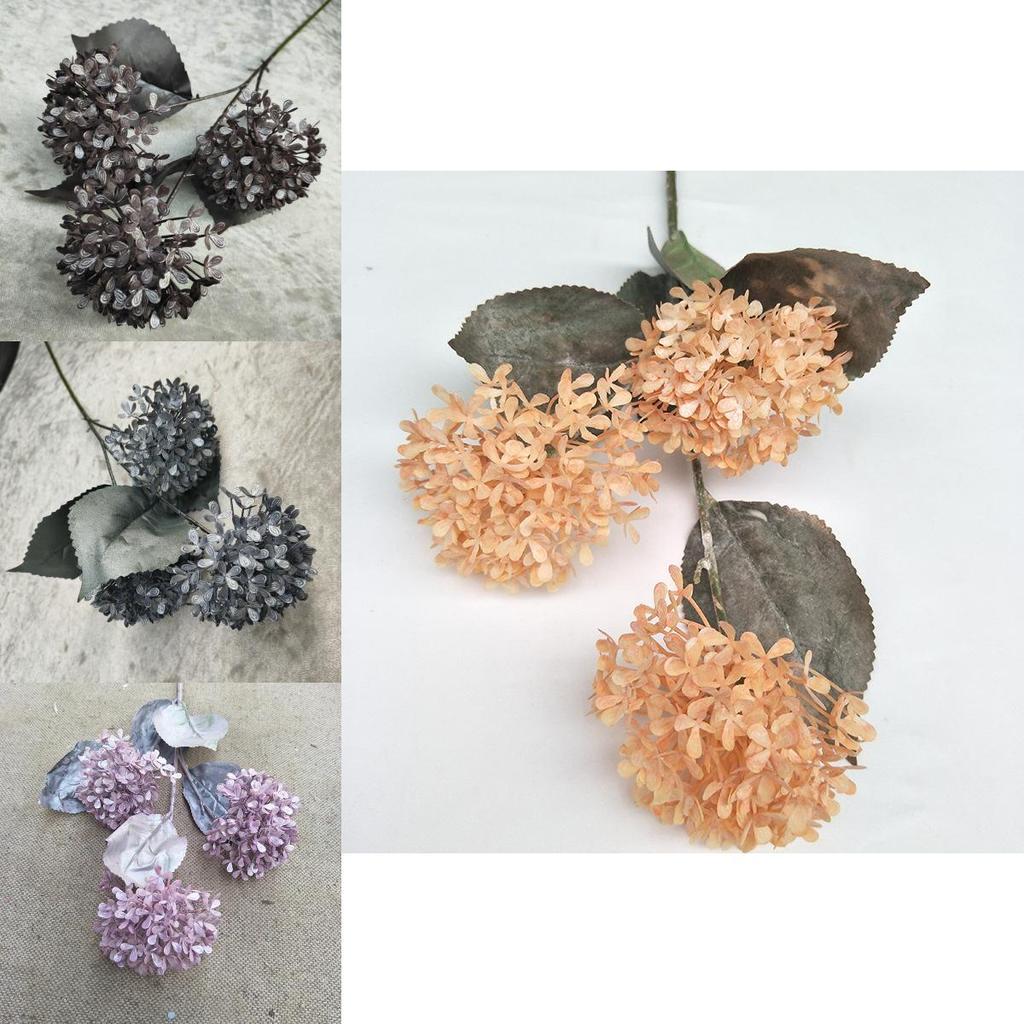 Artificial Snowball Hydrangea Stems 27in Multibranch For Wedding Home Decor Photography