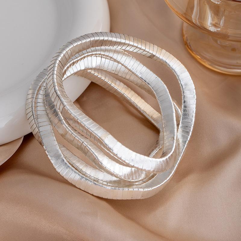Simple Punk Multi-Layer Winding Line Bracelet, Female Style Personalized Heavy Industry Bracelet, Exaggerated Random Styling Bracelet