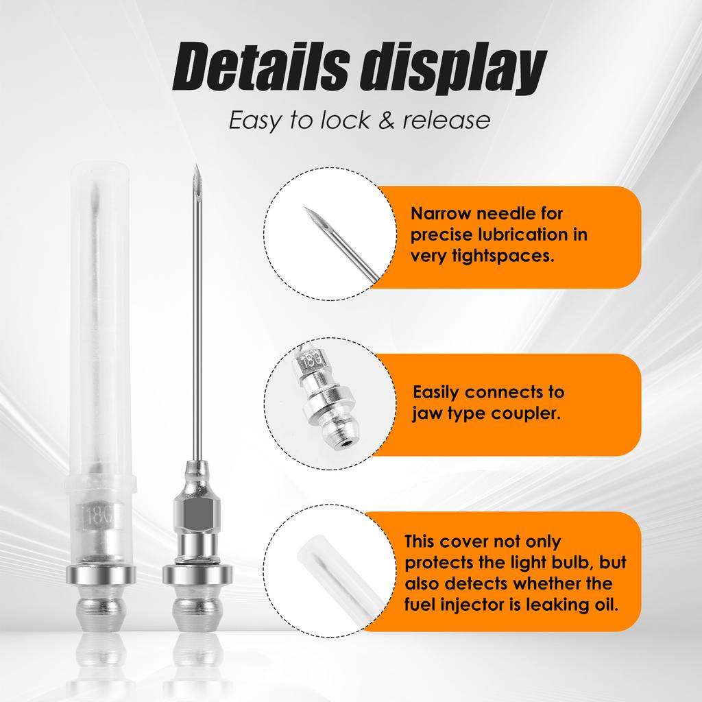 7/14Pcs Grease Needle Adapter Set Anti Leaking Solid Machinery Grease Nozzles Easy To Transport Grease Injector Needle Accessory