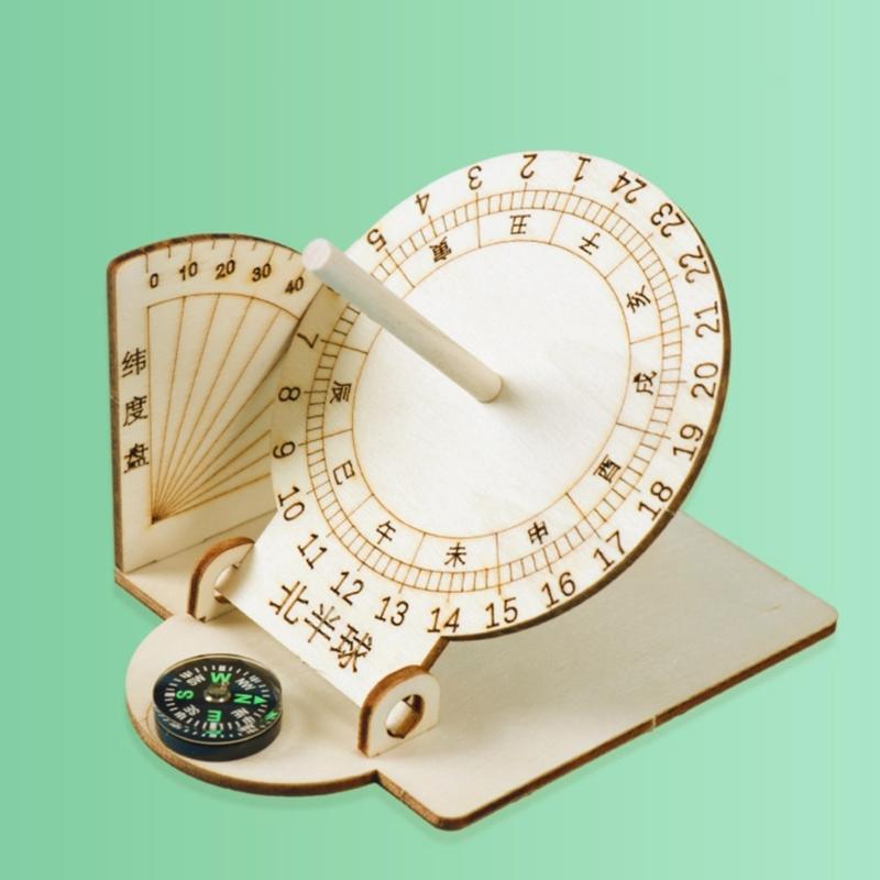 Sundials Clocks Home Decorations Scientific Models Wooden-Sundials Models Geography Teaching Tool