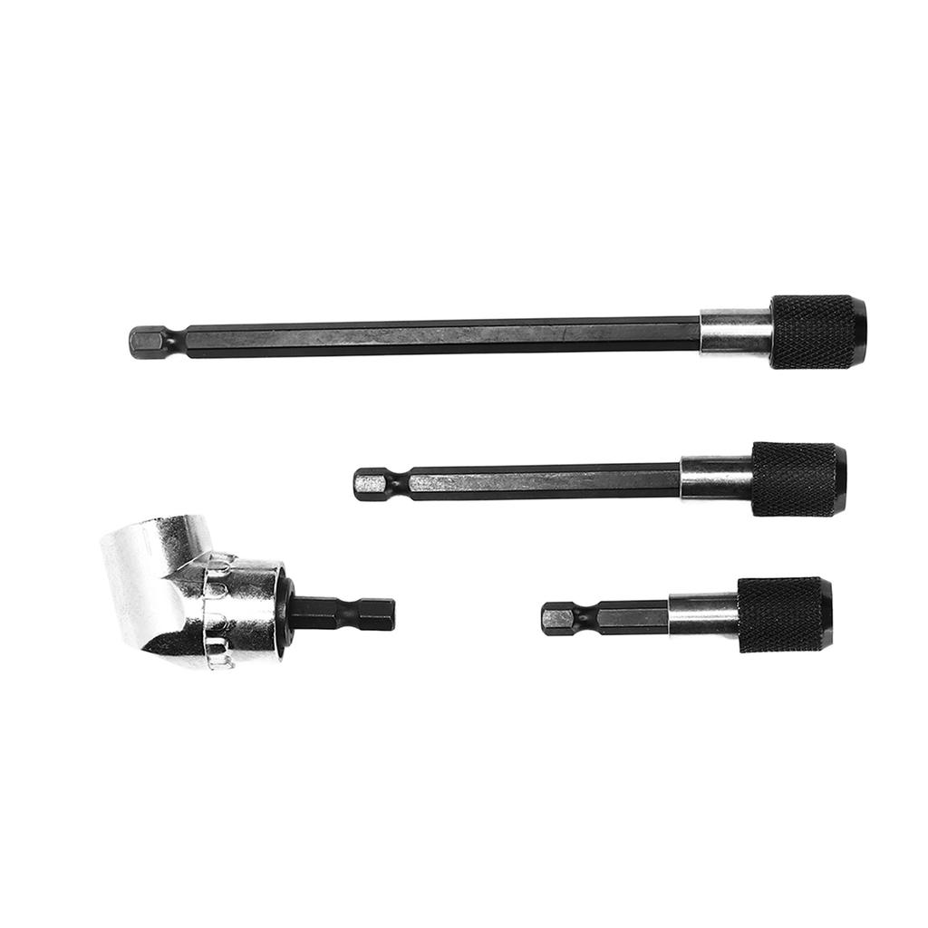 4Pcs Drill Bit Extension Magnetic 14in Hex Shank 105 degrees  Adjustable Adapter Tool Set Kit