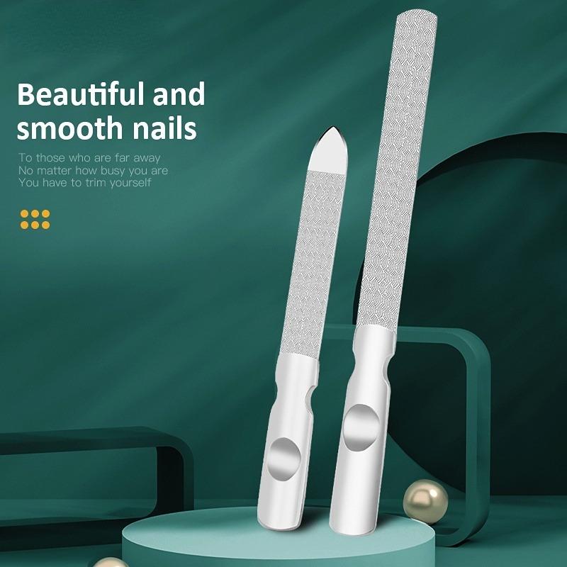 Limes à ongles Double face de haute qualité, en acier inoxydable, manucure et pédicure, toilettage pour outils professionnels de soins des ongles des doigts et des orteils