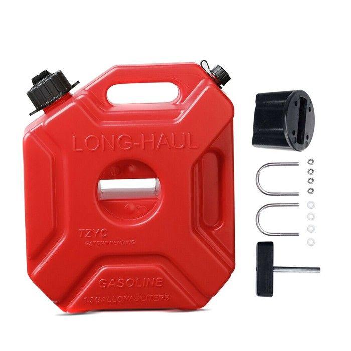 Motorcycle Reserve Canister - Bagtecs JC5 - 5 L - Mounting Bracket - High-Strength Plastic (red)