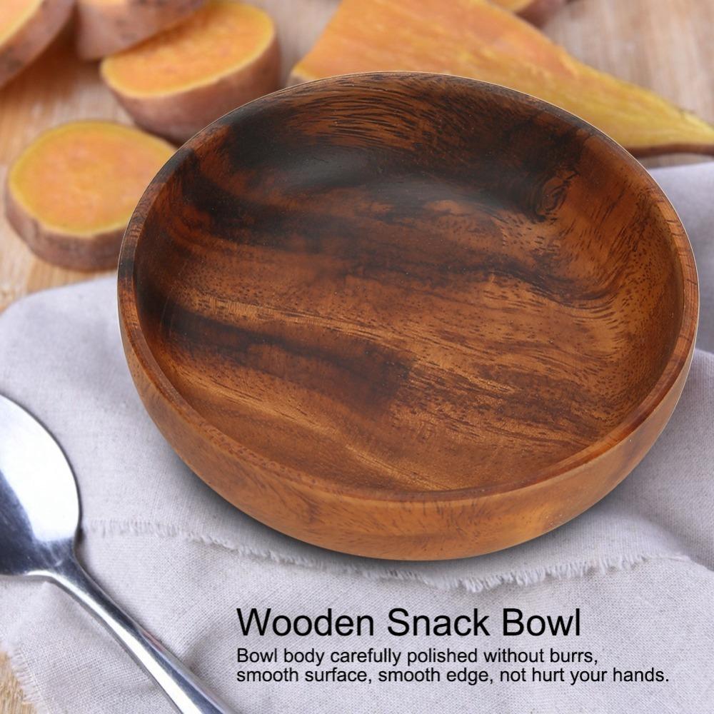 Wooden Japanese Style Bowl Smooth Rice Noodle Bowl Reusable Salad Bowl Home Kitchen