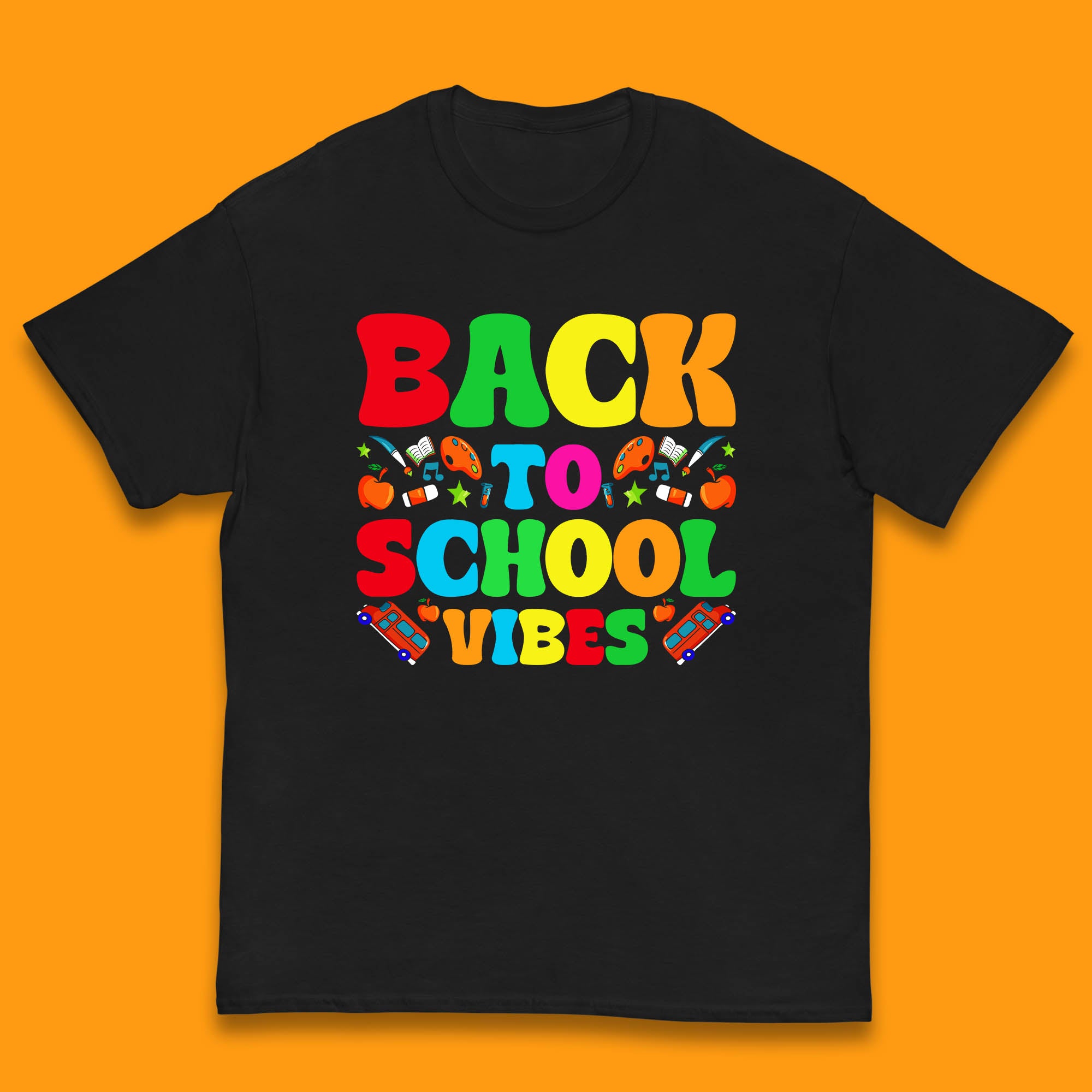 Back To School Vibes Happy First Day Of School Retro School Life Kids T Shirt 150