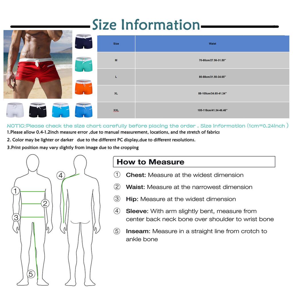 Mens Swimwear Boxer Sports Shorts Swim Trunks With Zipper Pockets