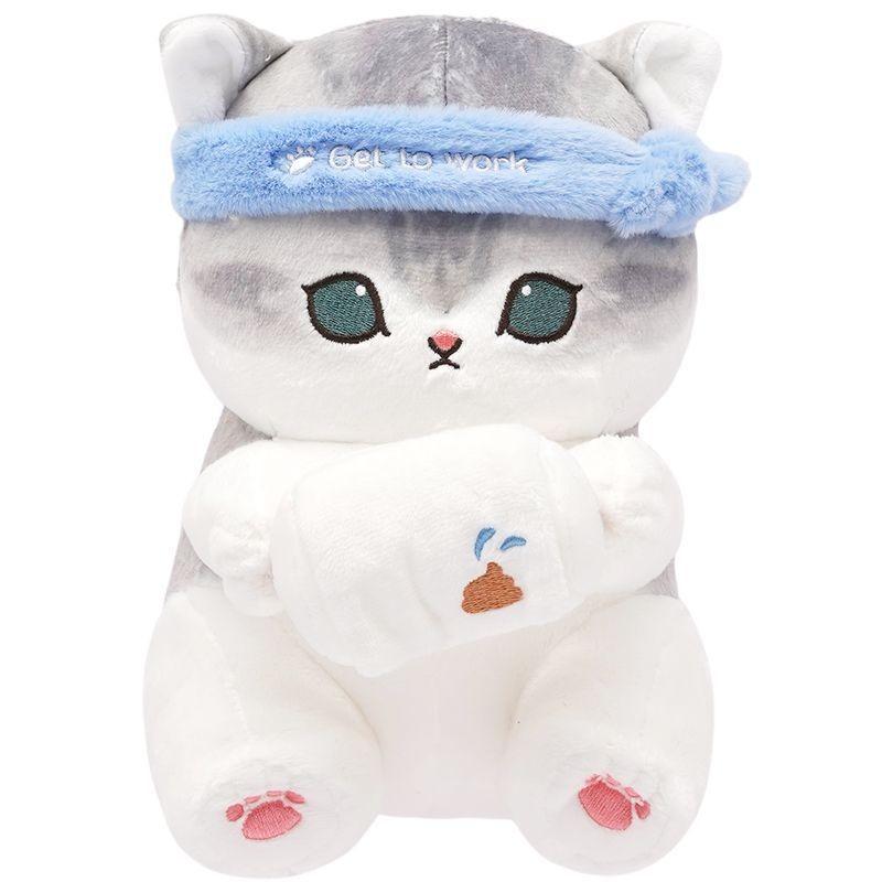 Shark Mofusand Cat Worker Series Plush Doll Working Cat Ornament Pp Cotton