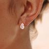 18K Gold Zirconia Stud Earrings - Niche, Simple, Colorfast Titanium Stainless Steel Ear Jewelry
