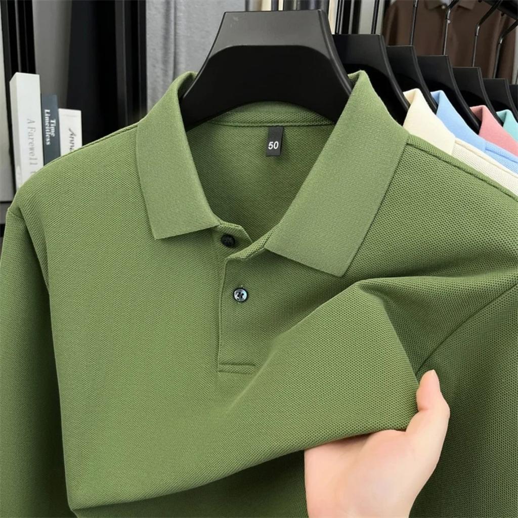 STORN 100% Pure Cotton High-quality Men's Long Sleeve Polo Shirt Autumn Fashion Simple Original Design Luxurious Golf T-shirt