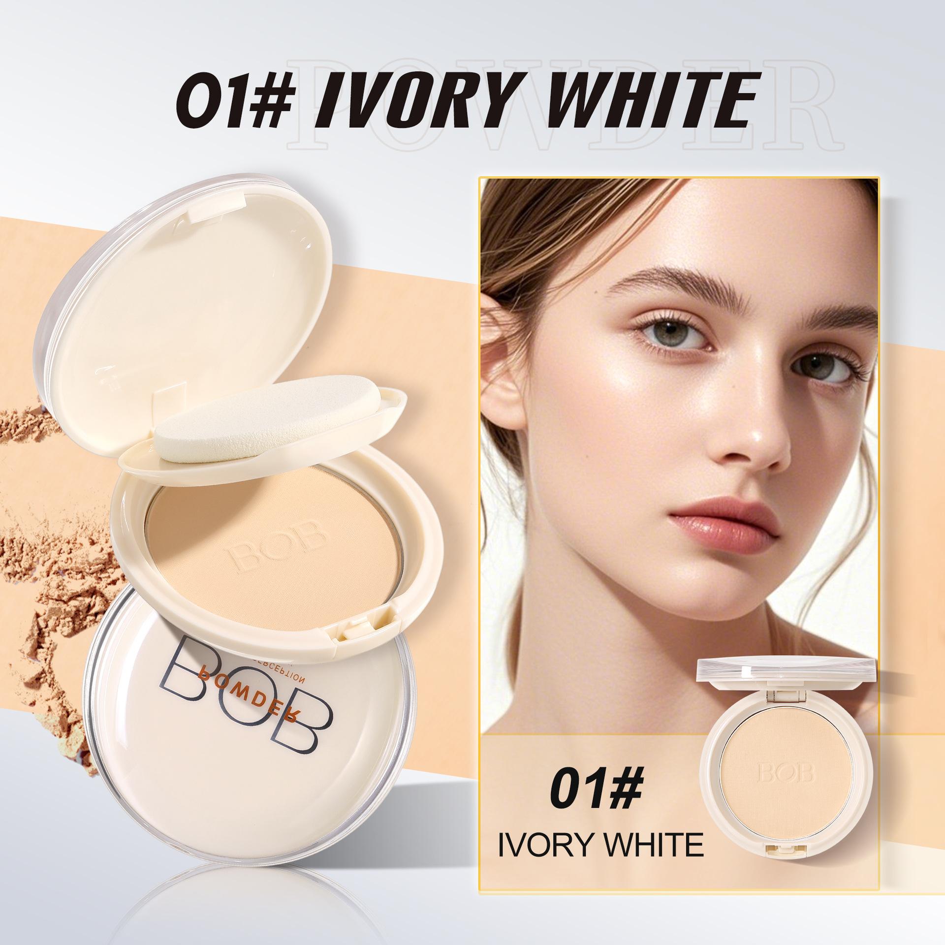 BOB Light Sense Hengcai Powder Setting Makeup Oil Control Dermabrasion Big White Cake Lasting Concealer English Version Makeup 8g