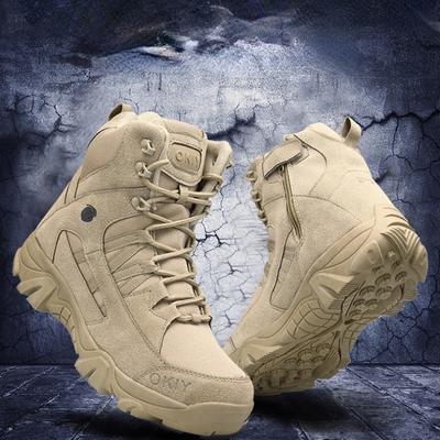 Herrenstiefel, neue Schuhe, Militärische Taktische Spezialkräfte, Leder, Wüstenkampfstiefelette, Armee-Herrenschuhe, Übergröße
