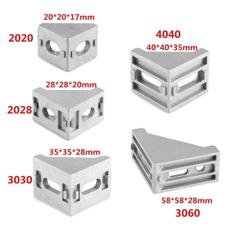 5/10PCS 2020-4040 Aluminum Corner Bracket, L Shape 90 Angle Connector, High Precision CNC Milled for T-Slot Profile Framing