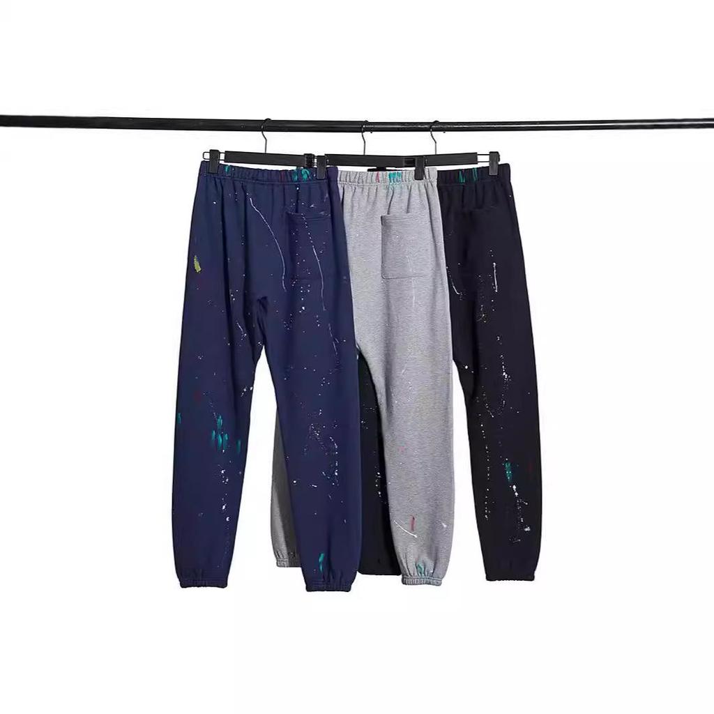 GALLERY DEPT Bluza Unisex z Kapturem Bawełniana z Plamami Farby Graffiti - Jesienna Luźna