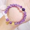 Natural Amethyst & Rose Quartz Crystal Pendant Bracelet - DIY Jewelry Souvenir
