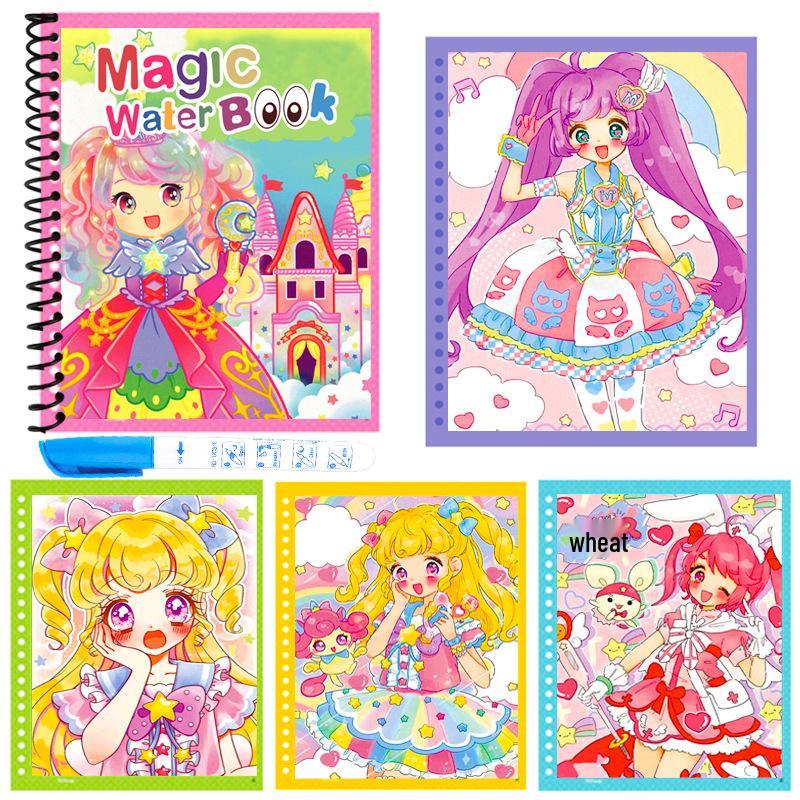 Children's Magic Water Painting & Doodle Book with Water Pen for Kindergarten Boys & Girls