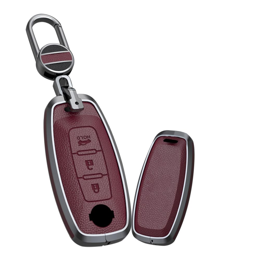 

[KUNIO] Nissan 3 Button Key Case Key Holder Key Cover Alloy Genuine Leather No Screws For New NISSAN Sakura B6 Aria B9 New X-Trail X-Trail T33 20