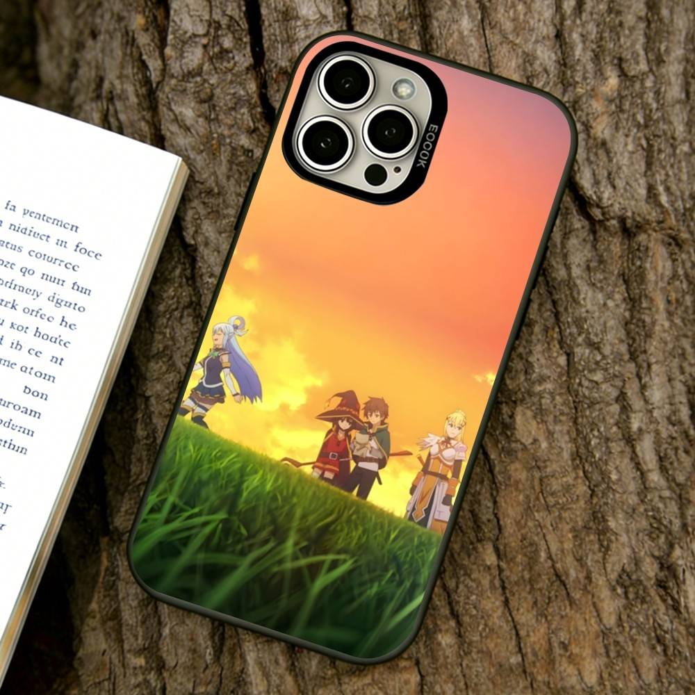 Konosuba Phone Case For iPhone 17,16,15,14,13,12,11 Plus,Pro Max,XS,Colorful Silver Phone case Funda Cover