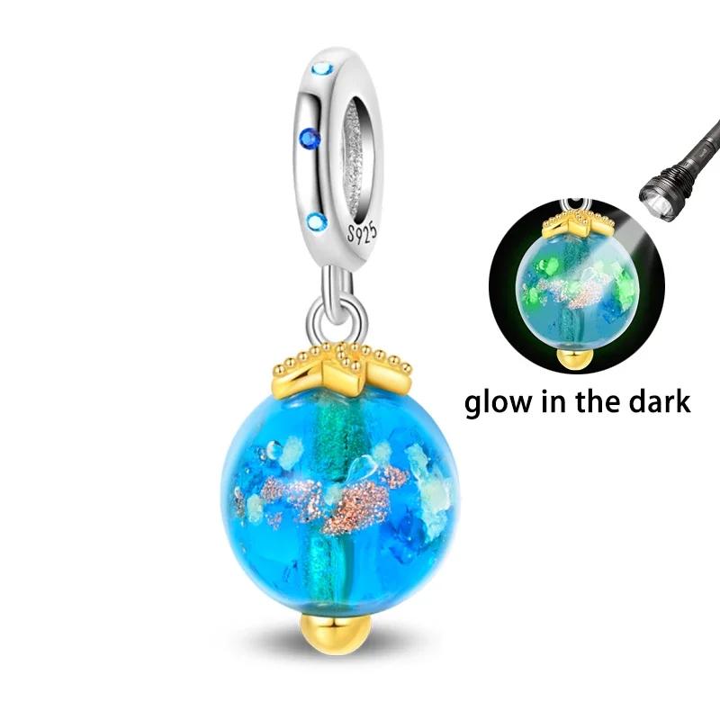Copper Luminous Elf Glass Insect Planet Wish Bottle Pendant Fit Original Bracelet Diy Jewelry Original Design