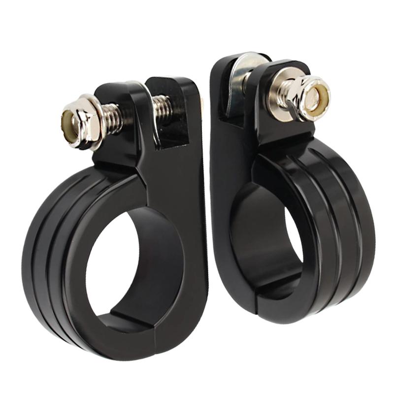 2PCS CNC Aluminum Alloy Foot Peg Mount Clamps Fit For Harley Models with 3.80CM/1.50IN Highway Engine Crash Bar Guards