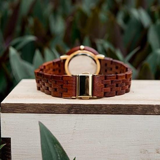 Wooden Wristwatch Ladies Lightweight Simple Womens Stylish Japanese Quartz Birthday Present Women Christmas Mothers Day Gift KINGNOW.