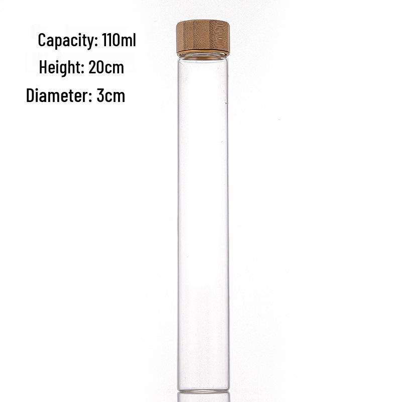 Pin Dou 30mm Wood Grain Lid Glass Tube Sample Bottle