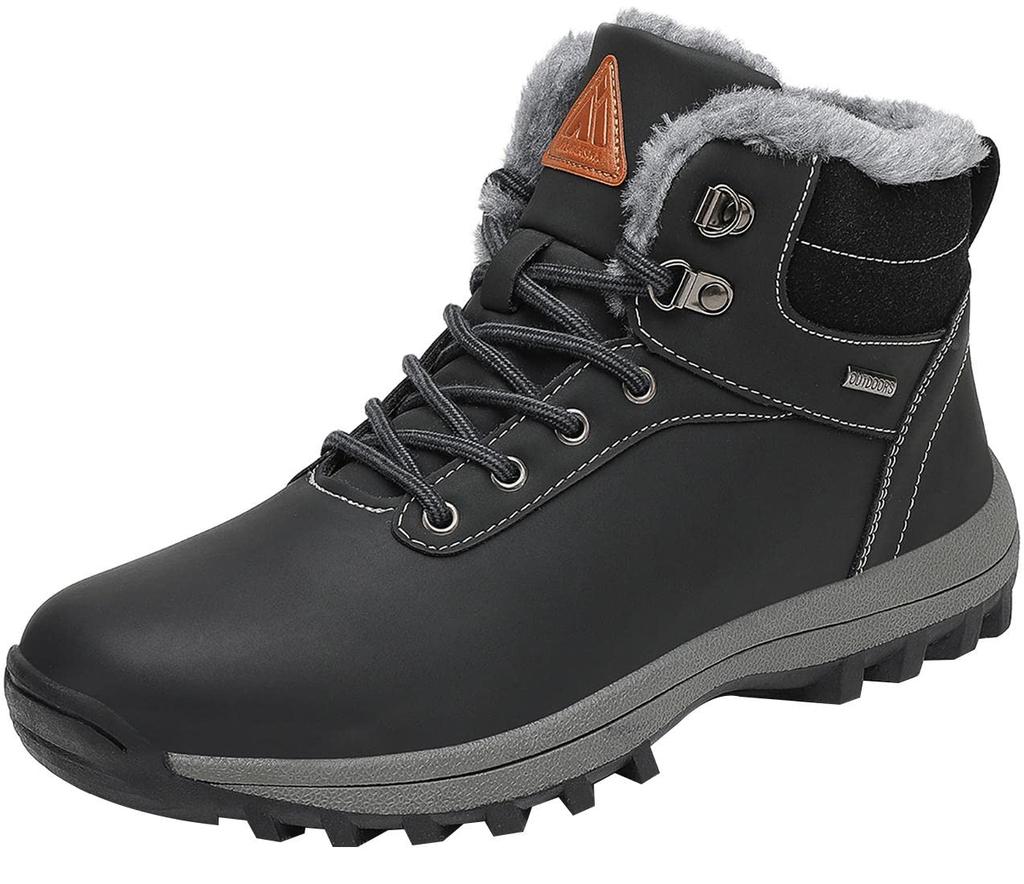 Mishansha and Winter Snow Boa Thick for and Size Black Men's Women's Boots, Waterproof, Warm, Lining, Non-Slip, Sole, Lightweight, Hiking, Trekking,