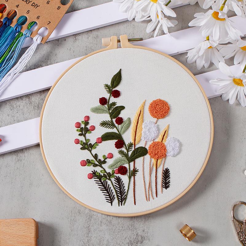 Diy Handmade Embroidery Material Package, European-Style Flowers And Plants Are Quiet And Demure, And The New Needle And Thread Set.
