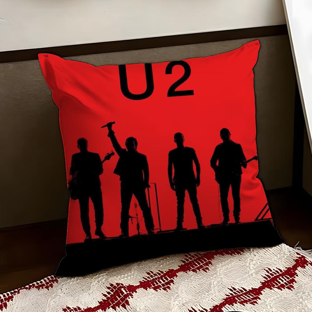 Rock Band UU2 Cushion Cover Reversible Soft Durable Pillow Cover Home Car MultiScene Use for Daily Comfort