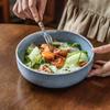 High Value Blue Glaze Ceramic Bowl Household Noodle Bowl Salad Bowl Restaurant Hotel Commercial Tableware Bowl Round Vegetable Bowl