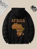 Hoodie Sweatshirt mit Afrika Grafikdruck - Lebendiges Rotes Stammesdesign