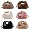 2026 Fashion Soft Plush Half Moon Crossbody Bags for Women Designer Fluffy Faux Fur Lady Handbags Luxury Small Tote Female Winter Purses