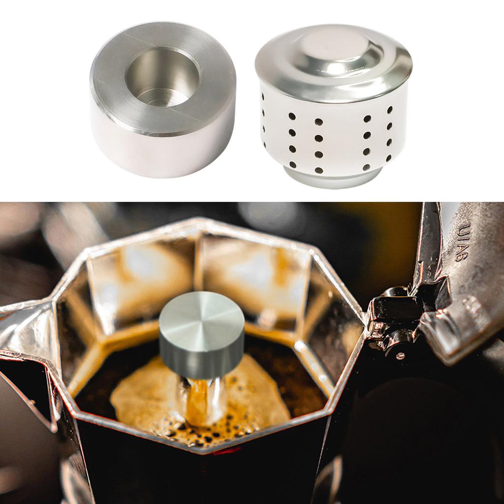 Portable Espresso Coffee Maker Antisplash Valves Stainless Steel Texture Splashproof Lid Suitable for Coffee Machine